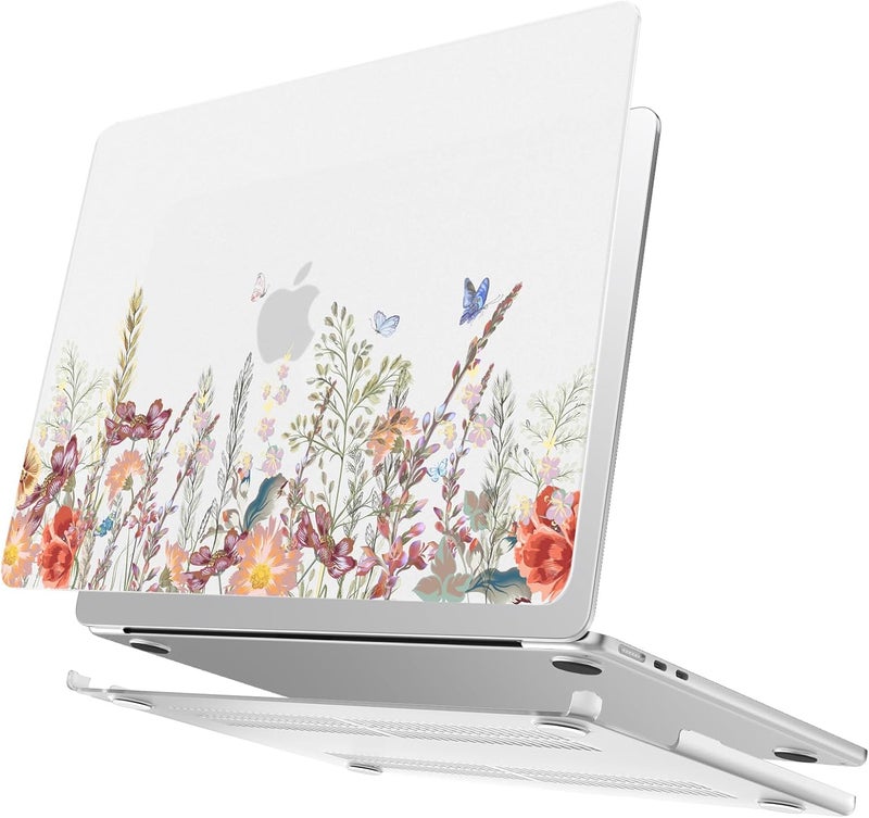 AKIT Compatible with MacBook Air 13 inch Case 2026 2025 2024-2022 M4 M3 M2 A3240 A3113 A2681, Unique Hard Shell Laptop Case+Screen Protector+Keyboard Cover for Mac Air 13.6 inch, ButterflyFlowers - Image 4